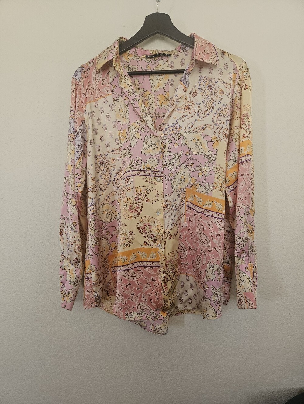 Zara Retro Paisley Print Top